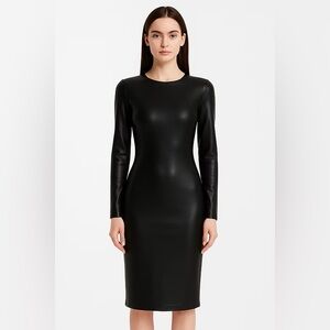 DEVORAH'S SECRET Faux Leather Shell Dress